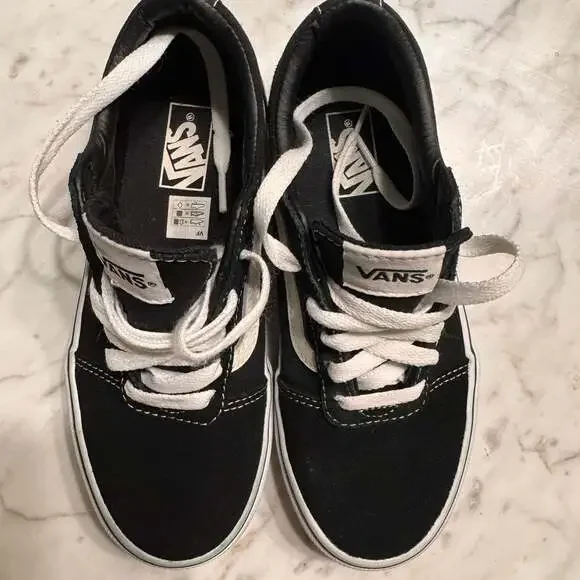 Vans Shoes Old Skool Kids Youth 2 Black Suede Classic Skateboard Sneakers Boys - Picture 6 of 8